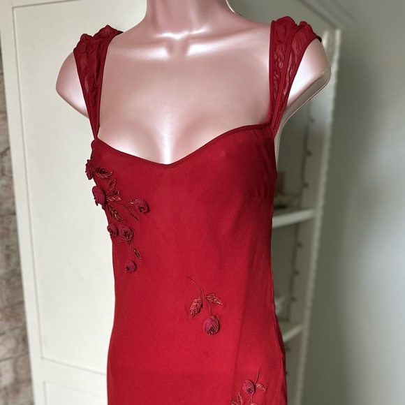 Y2K Betsey Johnson Slip Dress with Rose Embellishments - Picture 12 of 13